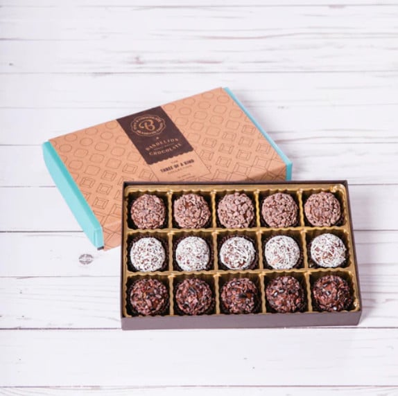 box of assorted truffles coated