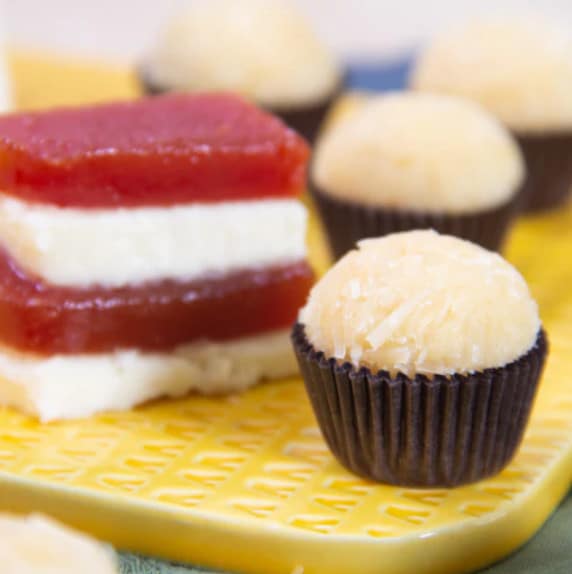 guava cheesecake bars and truffles